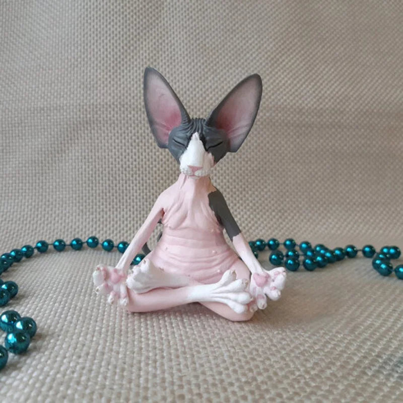Whimsical Buddha Cat Statue – Resin Yoga Garden Sculpture Garden Sculpture Axl