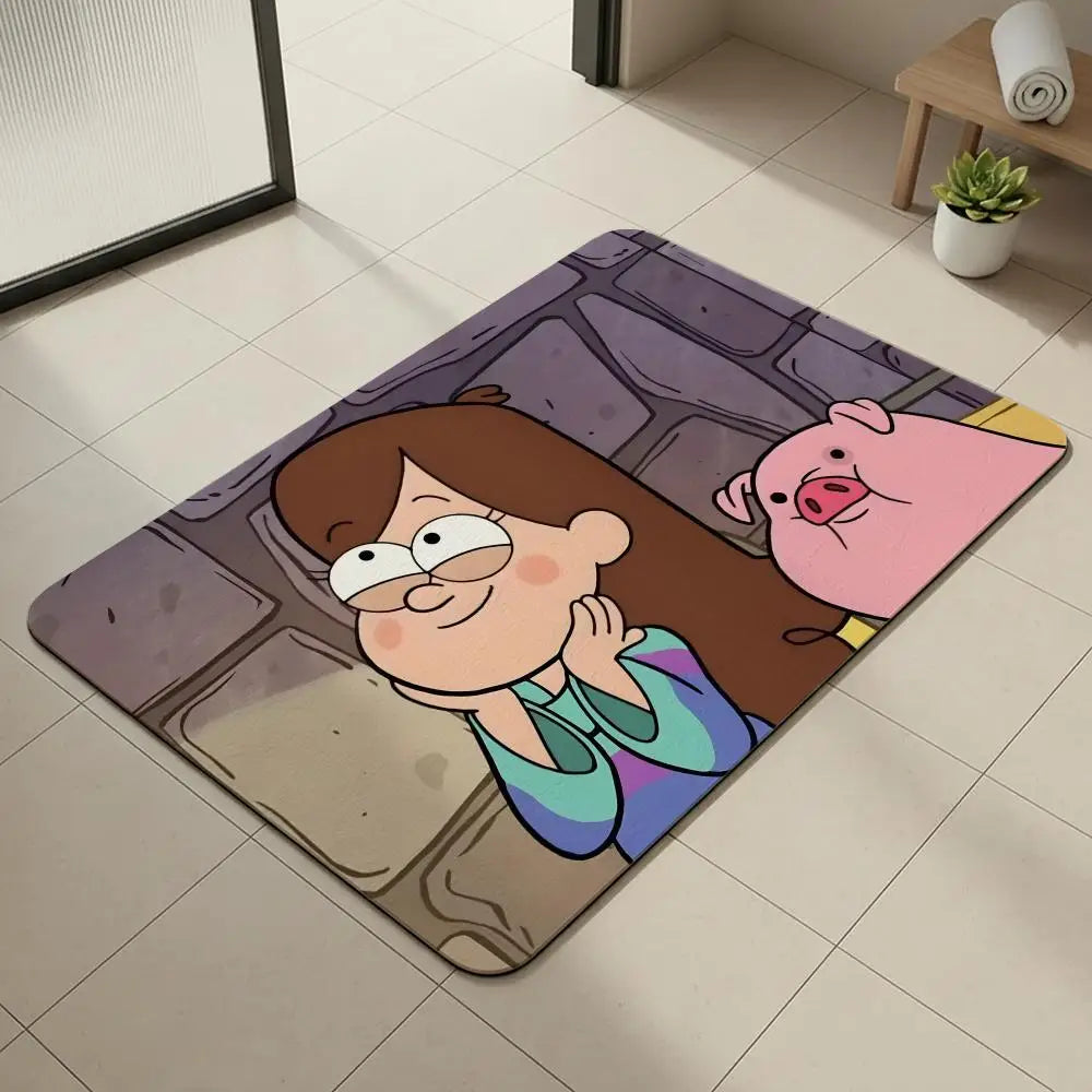 Cartoon Pig Diatomite Bath Mat – Quick Dry Non-Slip Floor Mat Diatomite Bath Mat Axl White5 40x60cm