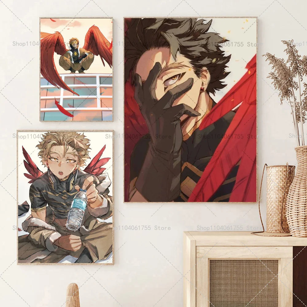 My Hero Academia Hawks Anime Poster – Waterproof Wall Sticker Anime Wall Poster Axl