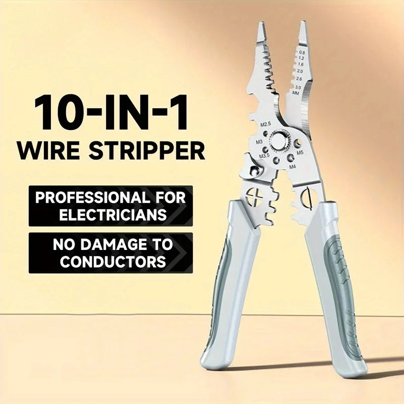 10-in-1 Wire Stripper Crimping Plier – Electrician Tool Wire Stripping Plier Axl