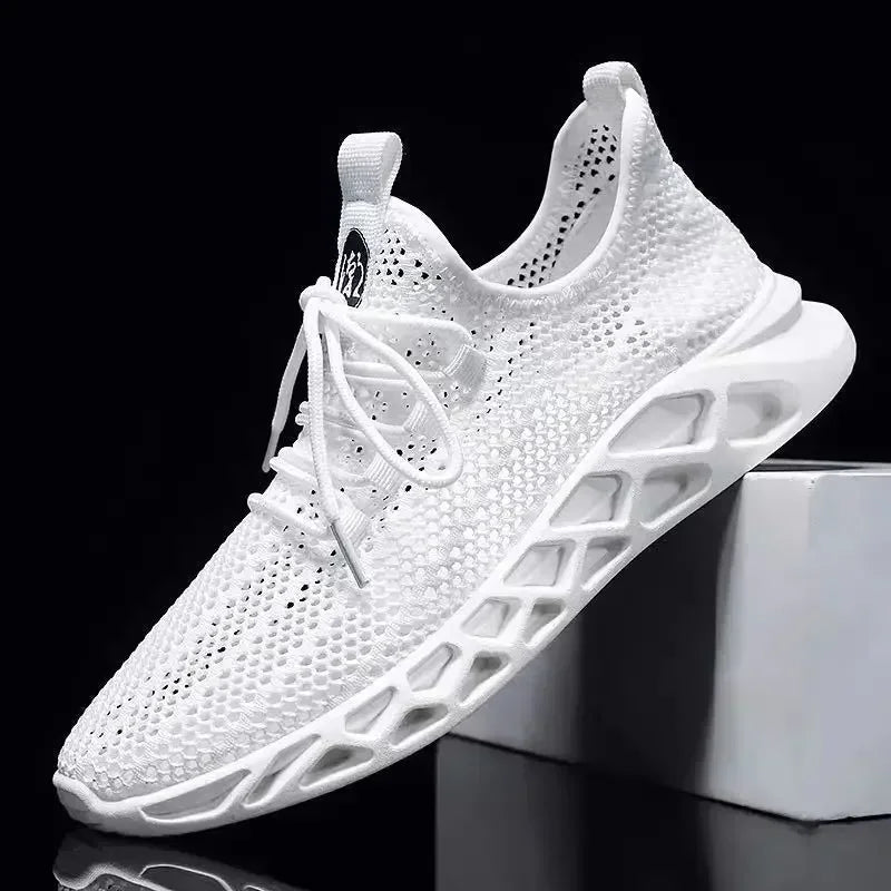 Men's Breathable Mesh Casual Sneakers – Lightweight Walking Shoes Casual Mesh Sneakers Axl Beige 41