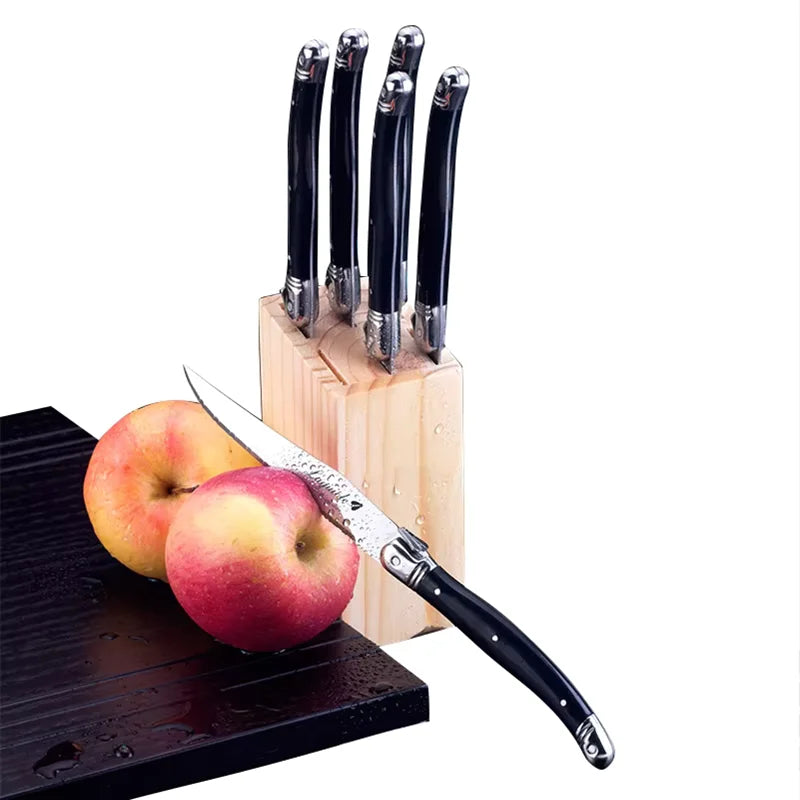 Laguiole-Style Steak Knife Set 6-Piece | Stainless Steel Cutlery Steak Knife Set Axl