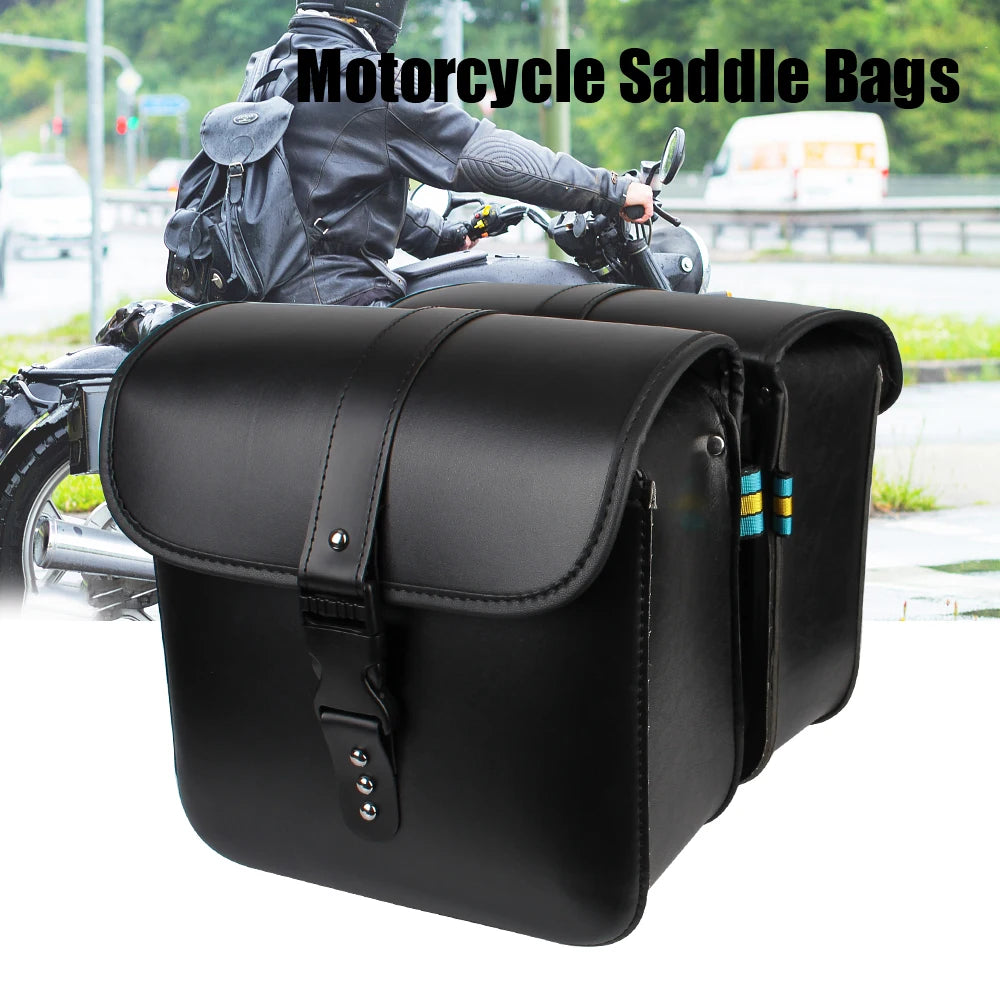 PU Leather Motorcycle Saddle Bags – Universal Side Luggage Pair Motorcycle Saddle Bag Axl