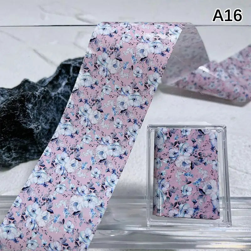 Floral Rose Nail Transfer Foil Stickers – DIY Nail Art Wraps Nail Art Stickers Axl A16