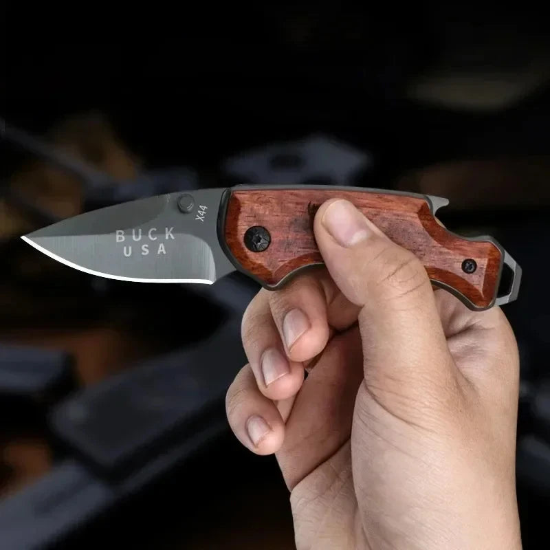 EDC Folding Pocket Knife – Stainless Steel & Wood Handle Folding Pocket Knife Axl