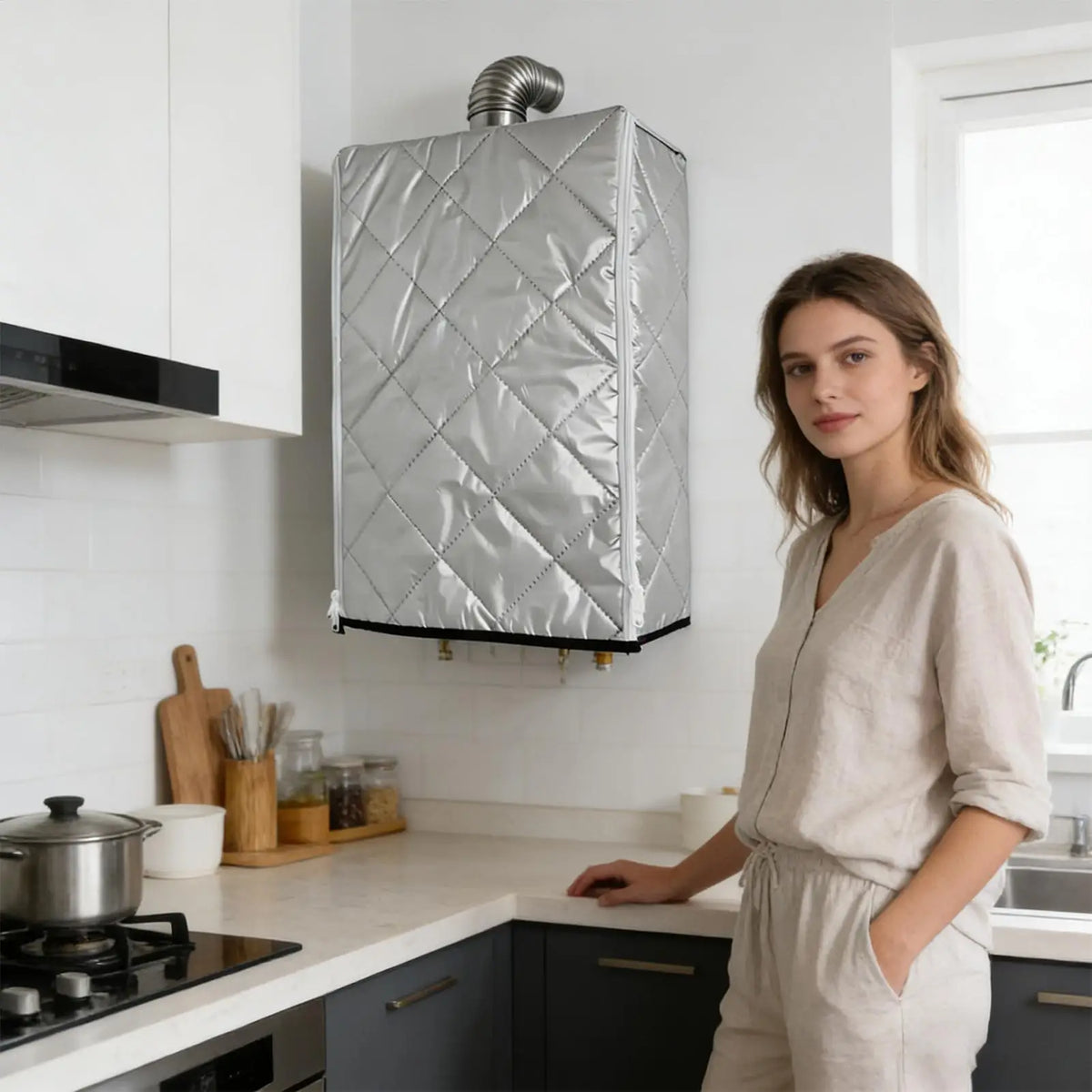 Water Heater Insulating Cover – Dustproof, Oil-Resistant Blanket Water Heater Cover Axl