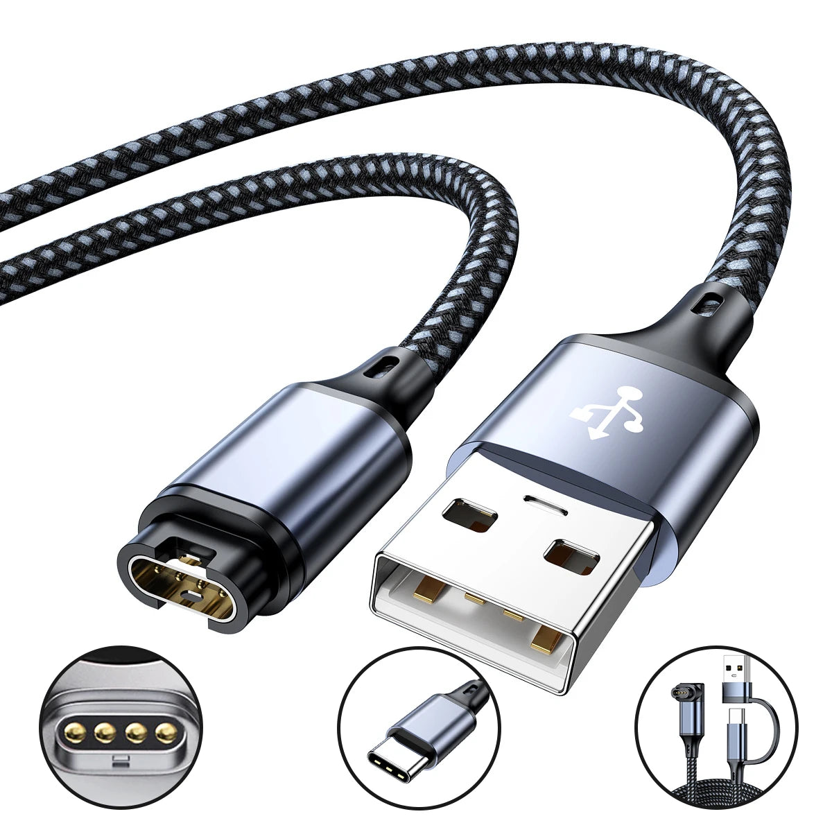 Type-C USB Charger Cable for Garmin Fenix, Venu & Forerunner Smartwatch Charger Cable Axl