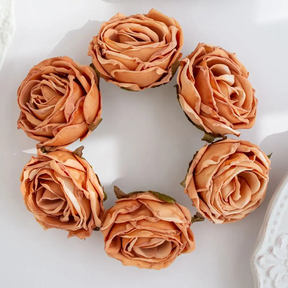 Silk Burned Edge Roses – Artificial Flowers for Wedding Décor Artificial Flowers Axl color1 20PCS