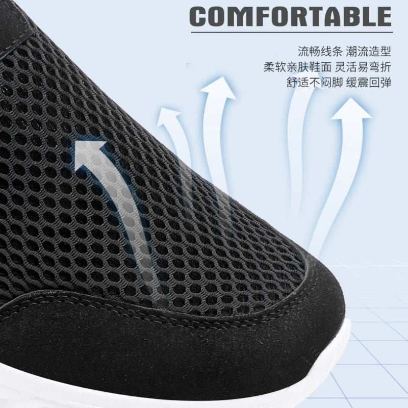 Men's Lightweight Mesh Slip-On Sneakers – Breathable Casual Casual Slip-On Sneakers Axl
