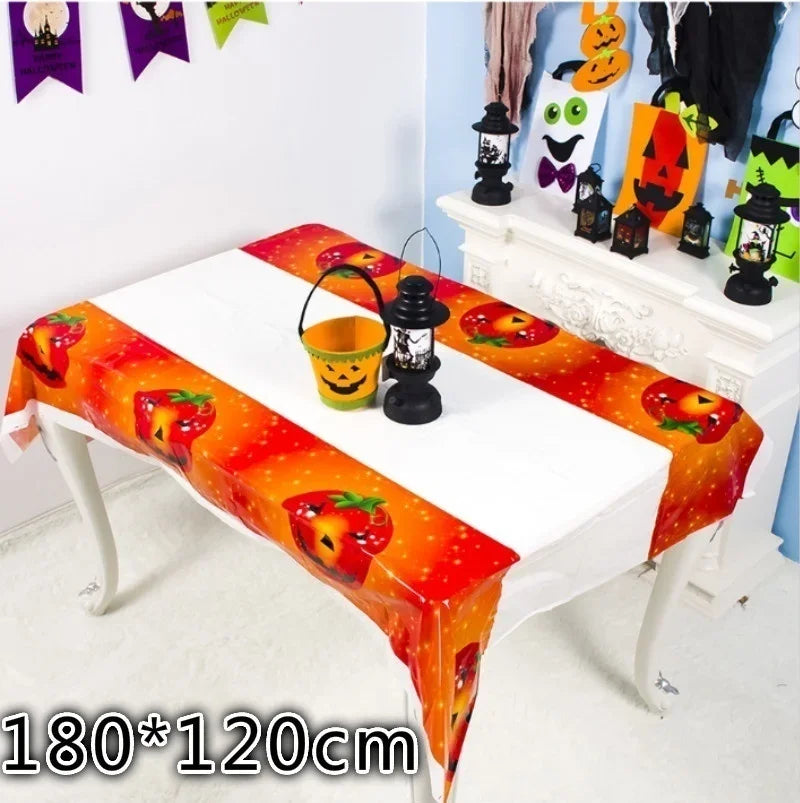 Halloween PVC Disposable Tablecloth – Printed Party Cover 180×120 Halloween Tablecloth Axl
