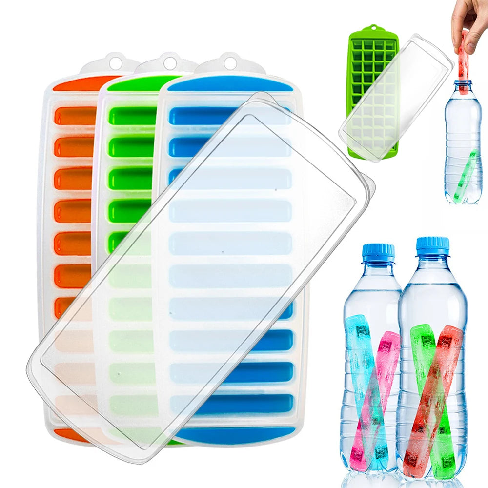 Silicone Ice Stick Tray with Lid – Fits Water & Sports Bottles Silicone Ice Tray Axl