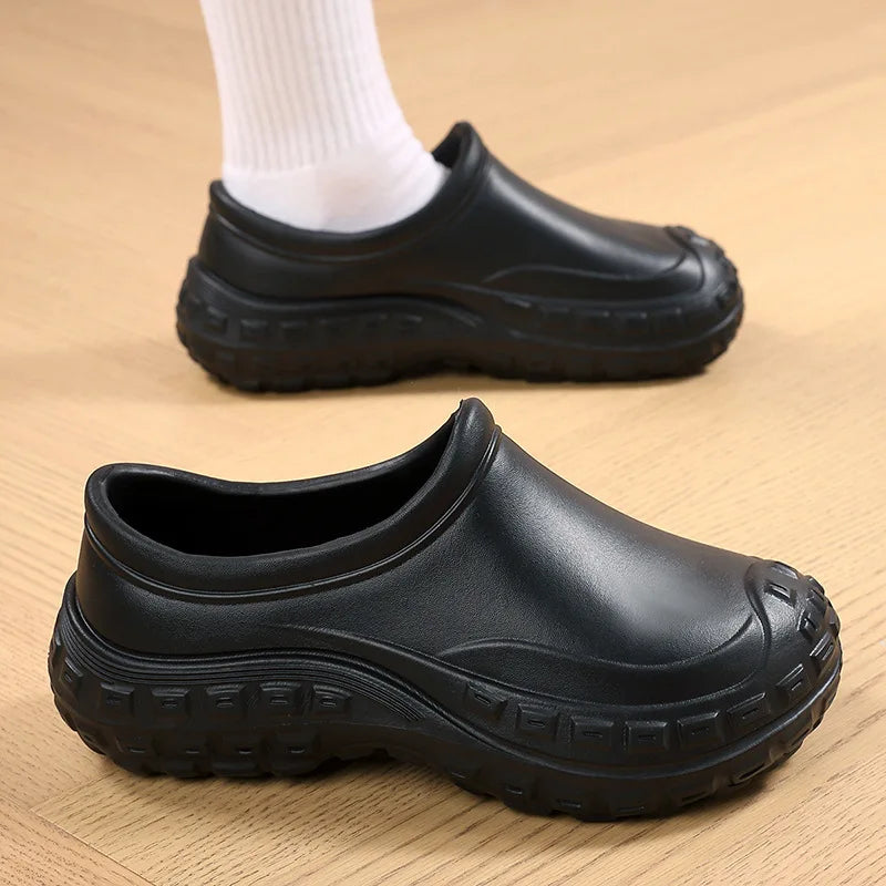 YBQJOO Men's Slip-On Clogs – Waterproof Anti-Slip Beach Shoes Slip-On Clogs Axl black 37