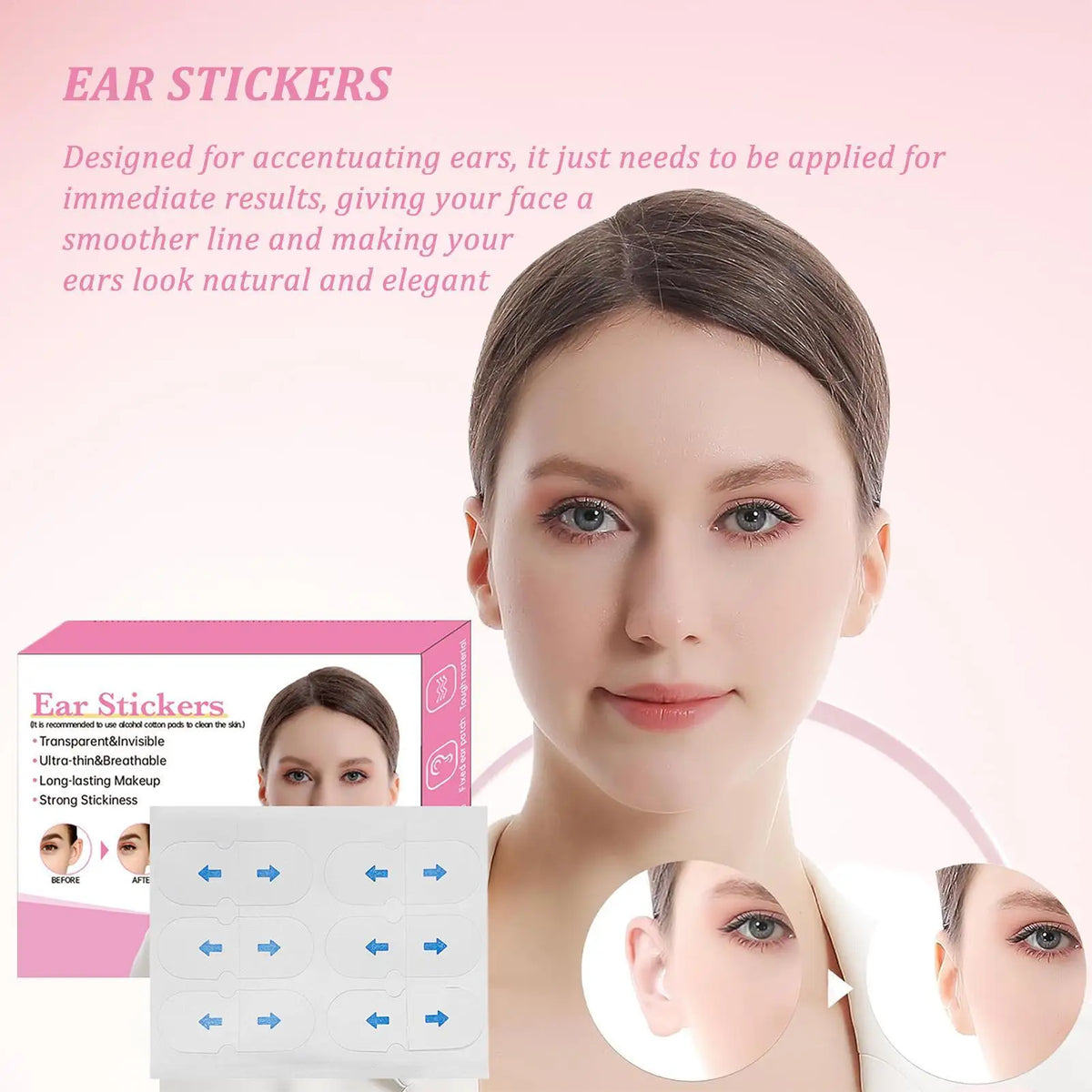 Invisible Ear Tape – Silicone Ear Corrector Stickers 15/30 Pairs Ear Corrector Tape Axl