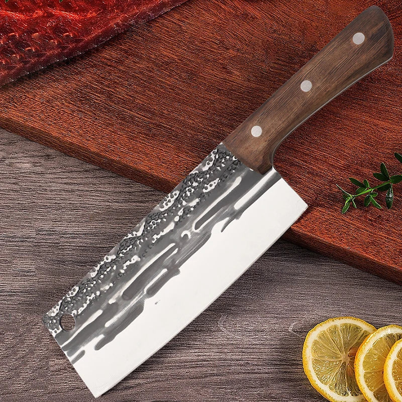 Forged Full Tang Nakiri Cleaver – Stainless Steel Chef Knife Kitchen Cleaver Knife Axl