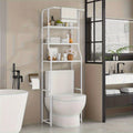 Multi-Layer Bathroom Storage Rack with Toilet Paper Holder Bathroom Storage Rack Axl White-M
