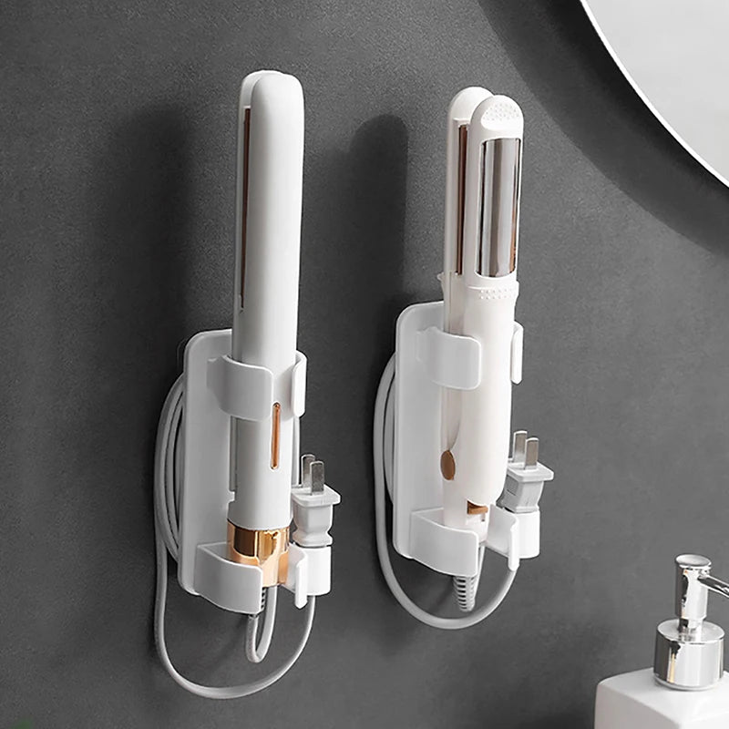 Wall-Mounted Hair Curler & Straightener Holder | Bathroom Organizer Hair Tool Organizer Axl