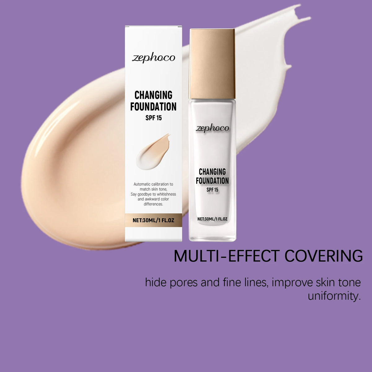 Color Changing Foundation – Adaptive Matte Full Coverage 30ml Liquid Foundation Axl