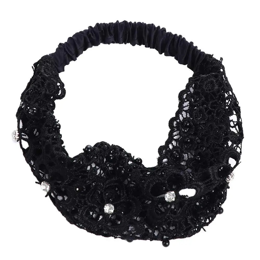 Wide Pearl Lace Headband – Korean Style Hair Hoop for Women Hair Headband Axl