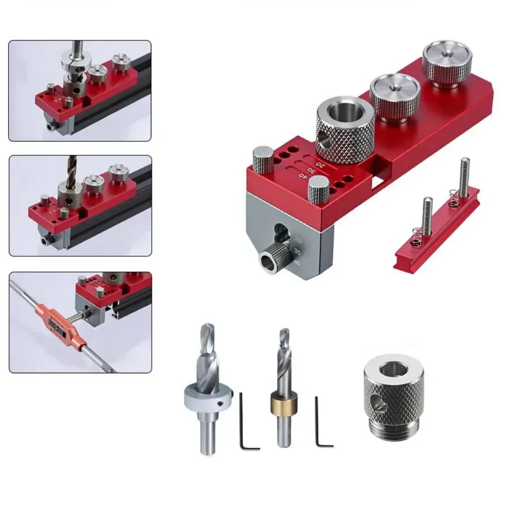 Aluminum Profile Hinge Jig Kit – Hole Drilling Guide Locator Drilling Jig Kit Axl