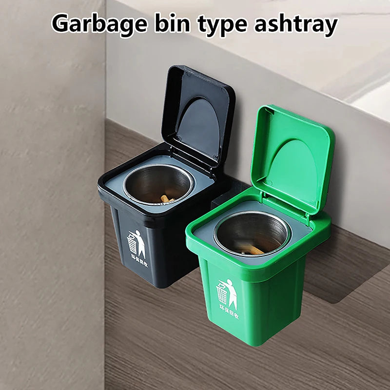 Wall-Mount Lidded Ashtray – Windproof Stainless Steel Design Wall Mount Ashtray Axl