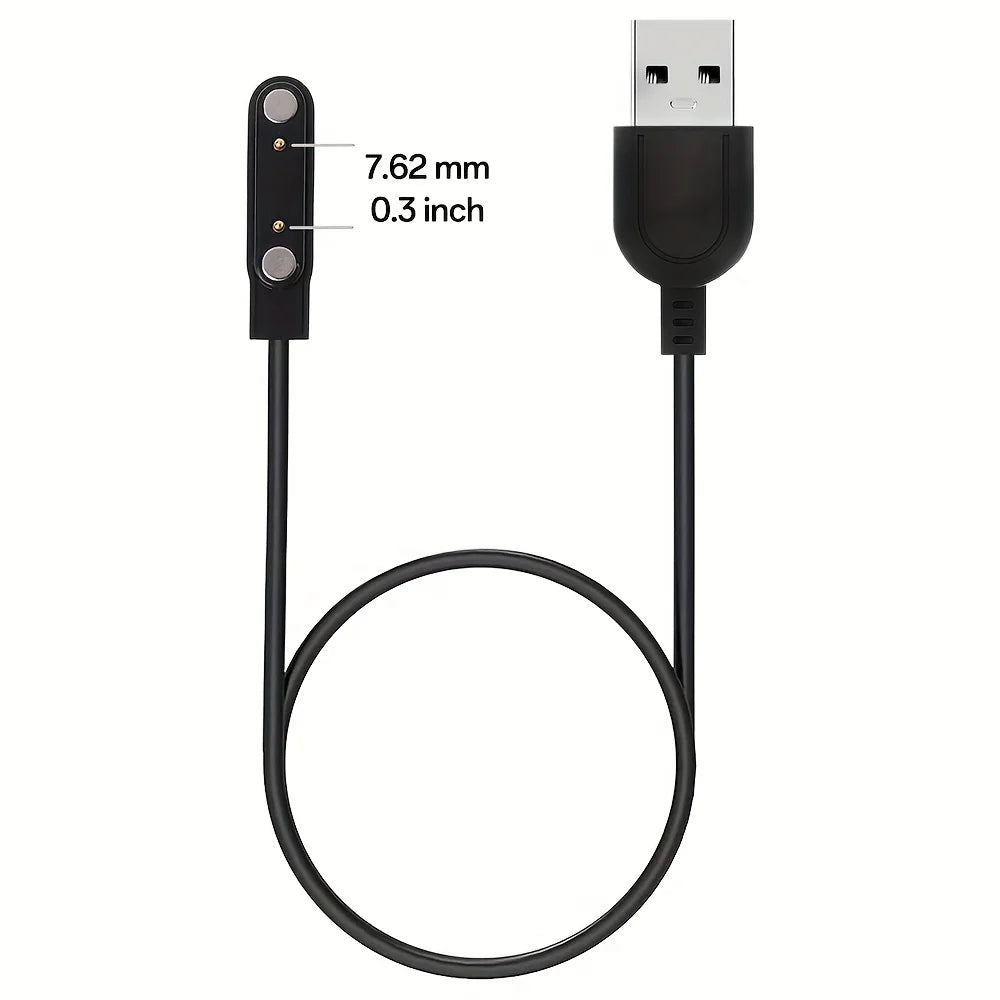 Universal 2-Pin Magnetic Smart Watch Charger Cable 7.62mm USB Watch Charging Cable Axl