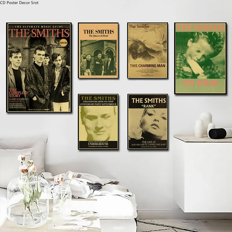 The Smiths Retro Kraft Paper Poster – Vintage Rock Band Wall Art Vintage Wall Poster Axl