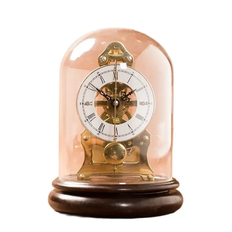 Nordic Antique Mechanical Desk Clock – Gold Metal Gear 8-Inch Mechanical Desk Clock Axl
