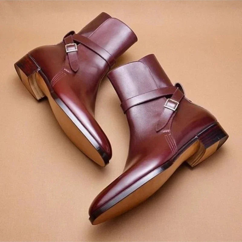 Men's Pointed Toe Chelsea Boots – Side Buckle, Sizes 38–48 Chelsea Ankle Boots Axl