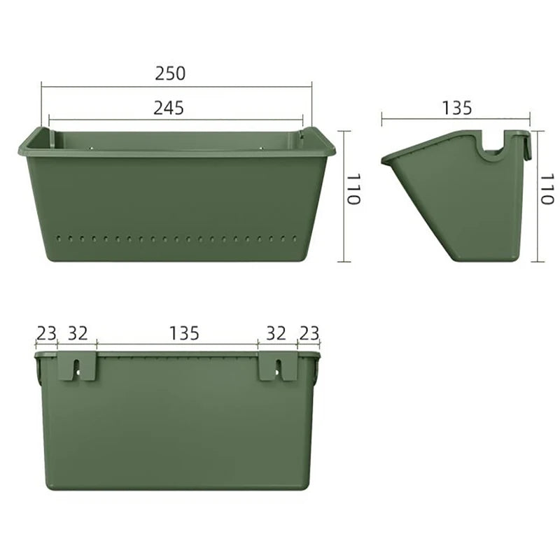 Vertical Wall Hanging Flower Pot – UV-Resistant Plastic Planter Wall Hanging Planter Axl 1PC