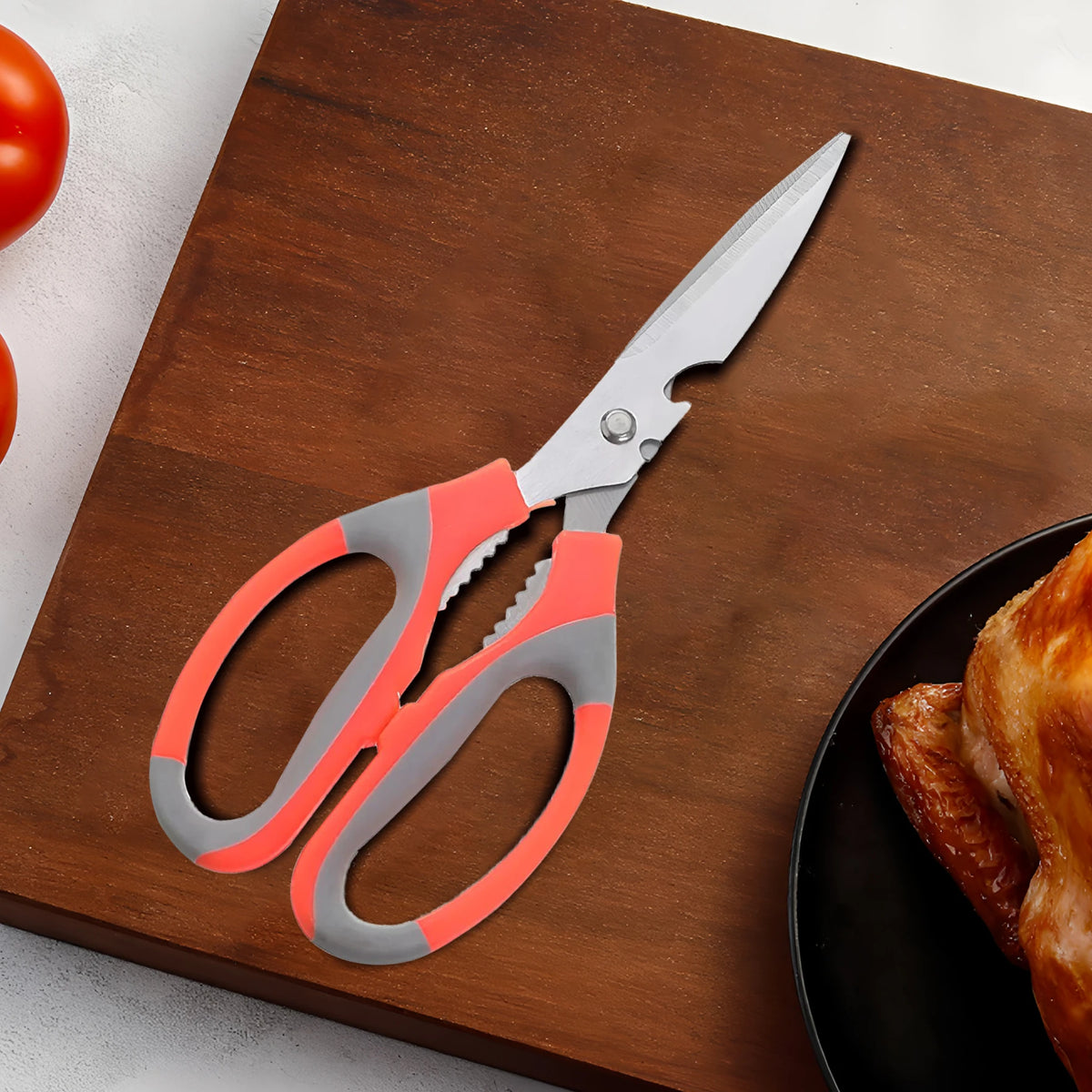Stainless Steel Kitchen Scissors – Meat, BBQ & Food Shears Kitchen Shears Axl Scissors-Orange
