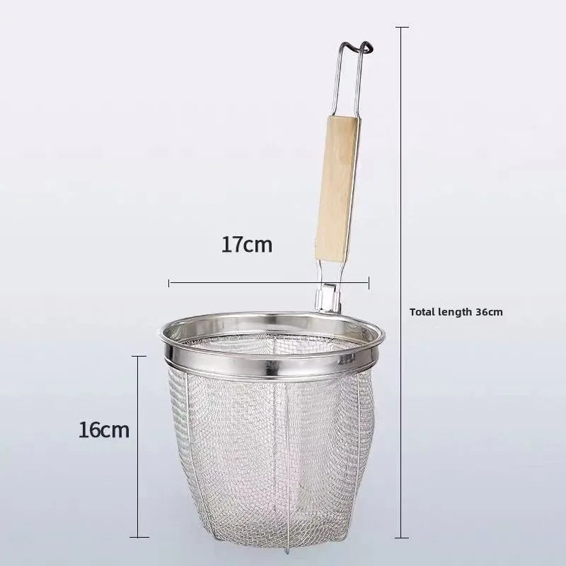 Stainless Steel Mesh Basket Strainer – Wooden Handle Mesh Basket Strainer Axl D