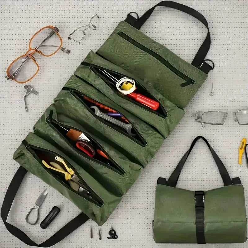 Roll-Up Tool Bag – Multi-Pocket Oxford Cloth Organizer Pouch Roll-Up Tool Bag Axl