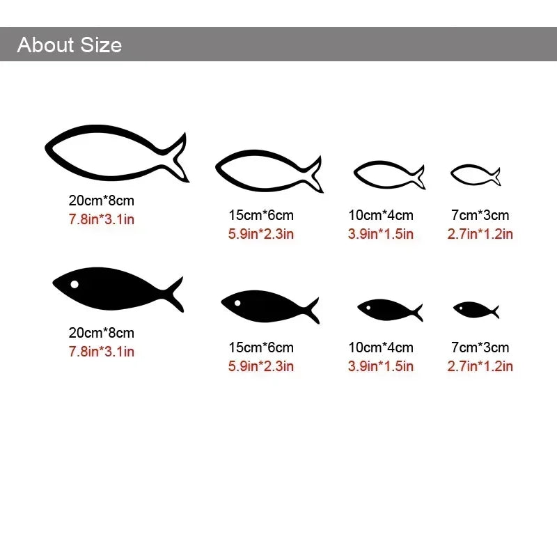 3D Fish School Mirror Wall Stickers – Peel & Stick Decals Mirror Wall Stickers Axl