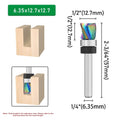 Solid Carbide Trimming Router Bit 1/4" Shank | Wood & MDF Carbide Router Bit Axl 12.7x12.7 China Mainland