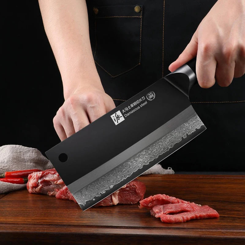 PLYS Damascus Steel Chef Knife – Multi-Purpose Kitchen Knife Damascus Chef Knife Axl