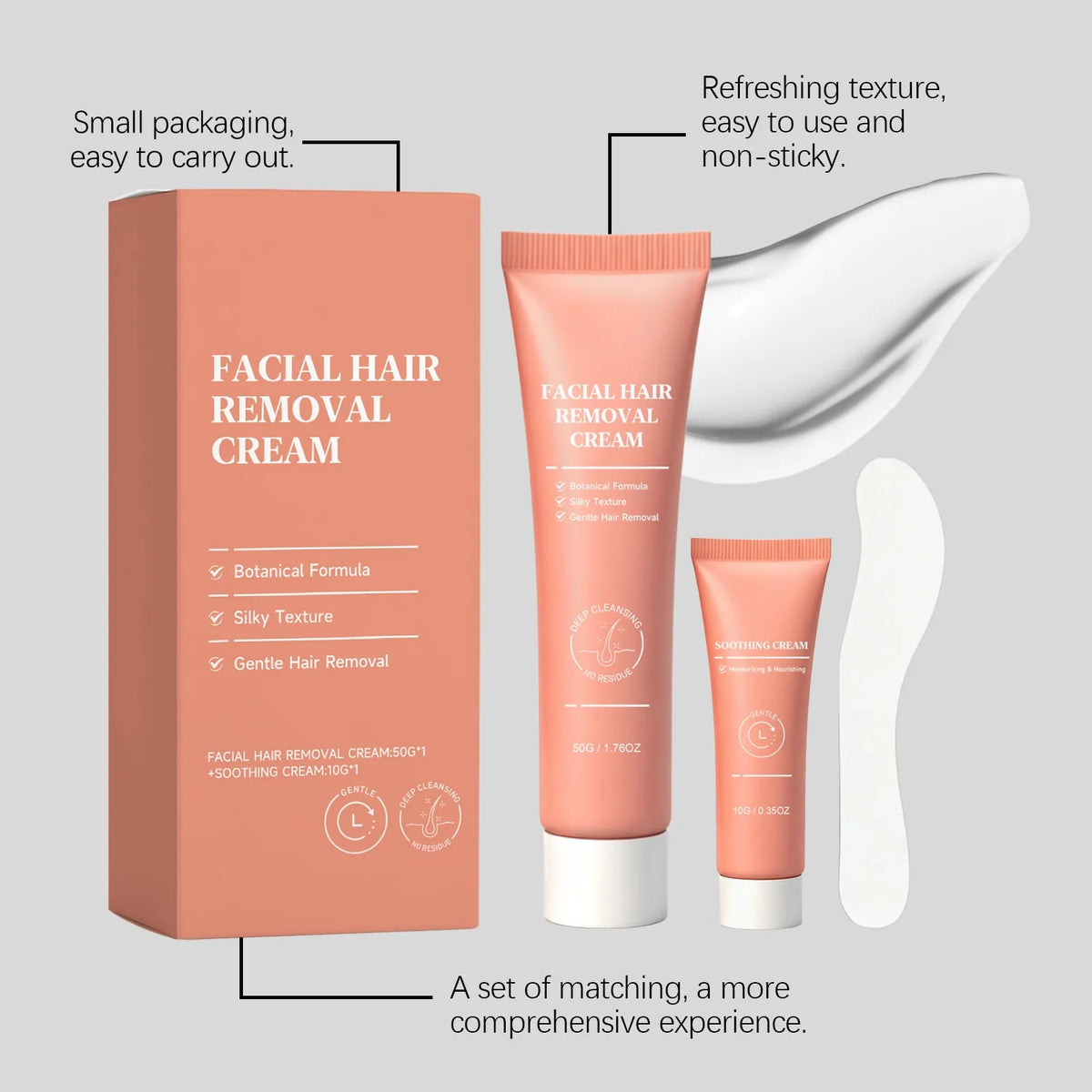 Facial Hair Removal Cream Kit – Gentle Formula for Women 50g Hair Removal Cream Axl