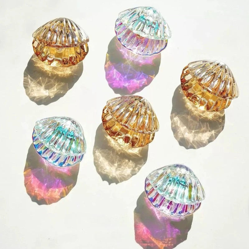 Shell Pearl Crystal Glass Figurine | Modern Art Tabletop Decor Glass Figurine Axl