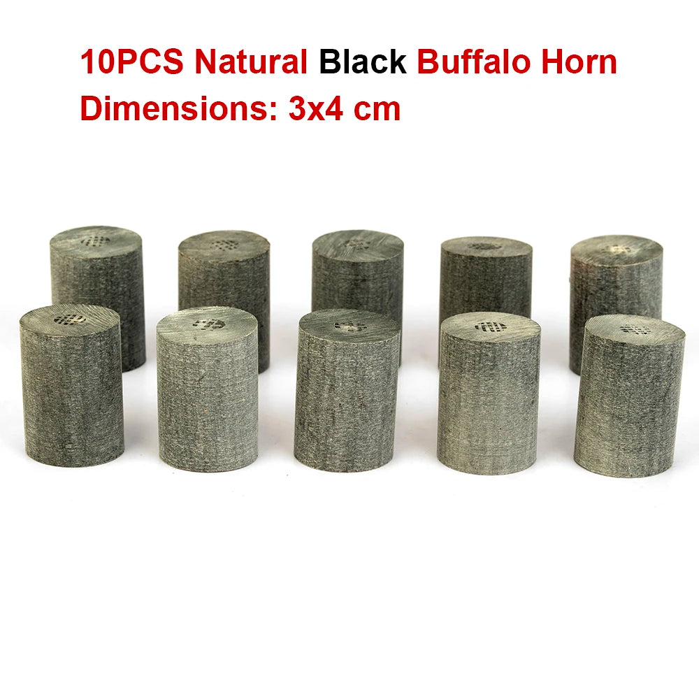 XITUO 10pc Natural Cow Horn Rollers – DIY Knife Handle Blanks Knife Handle Blanks Axl 10PCS Black Horn