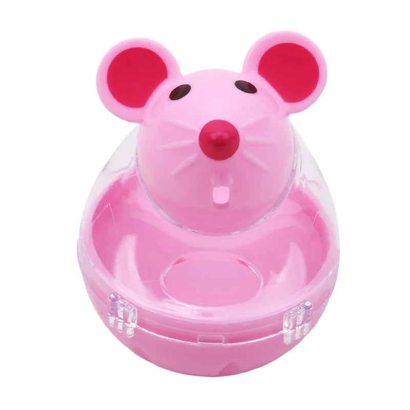 Mouse Cat Treat Dispenser Toy – Rolling Food Feeder for Cats Cat Treat Dispenser Axl Pink