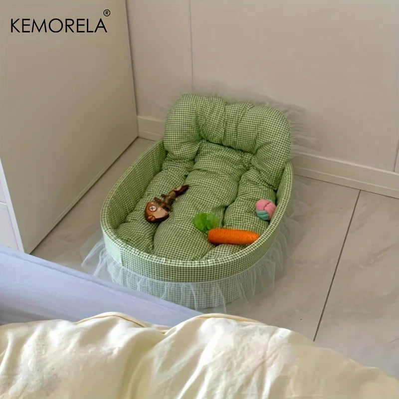 KEMORELA Cat Princess Sofa Bed – Washable Pet Mat All Seasons Cat Sofa Bed Axl Green