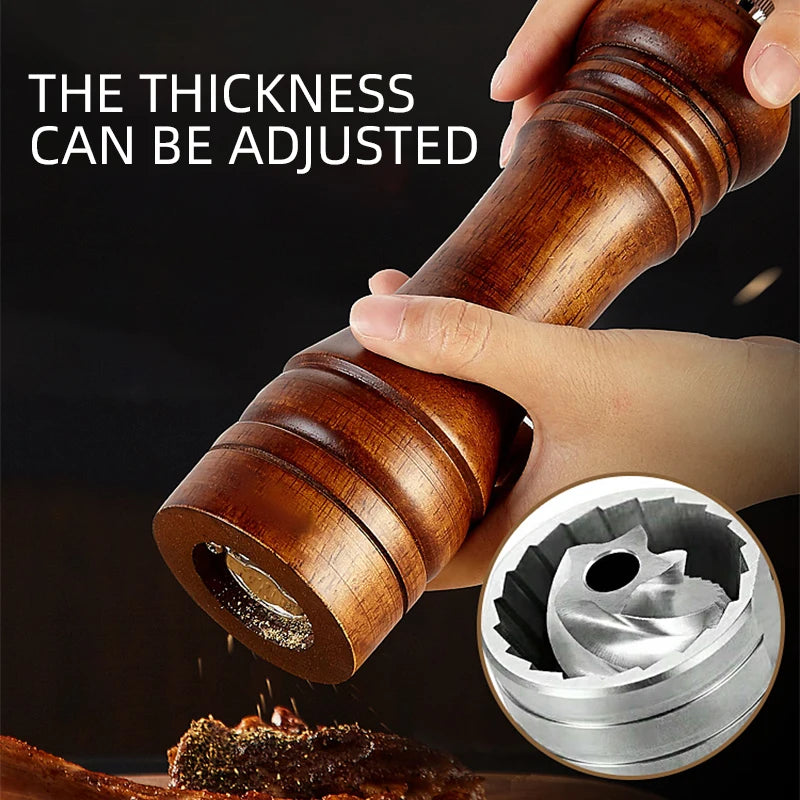 Oak Wood Pepper & Spice Mill Grinder Set – Ceramic Core Spice Mill Grinder Set Axl