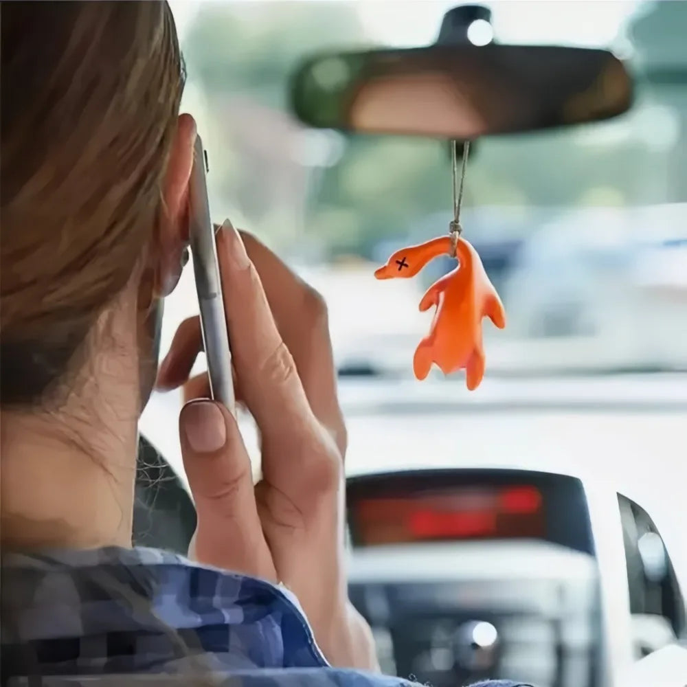 UV Color-Changing Roast Duck Car Mirror Pendant | Resin Car Mirror Pendant Axl