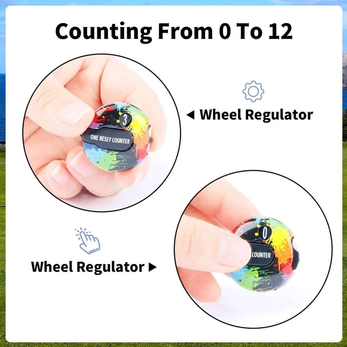 Mini Golf Score Counter Clicker – Glove Attachment, 12 Shots Golf Score Counter Axl