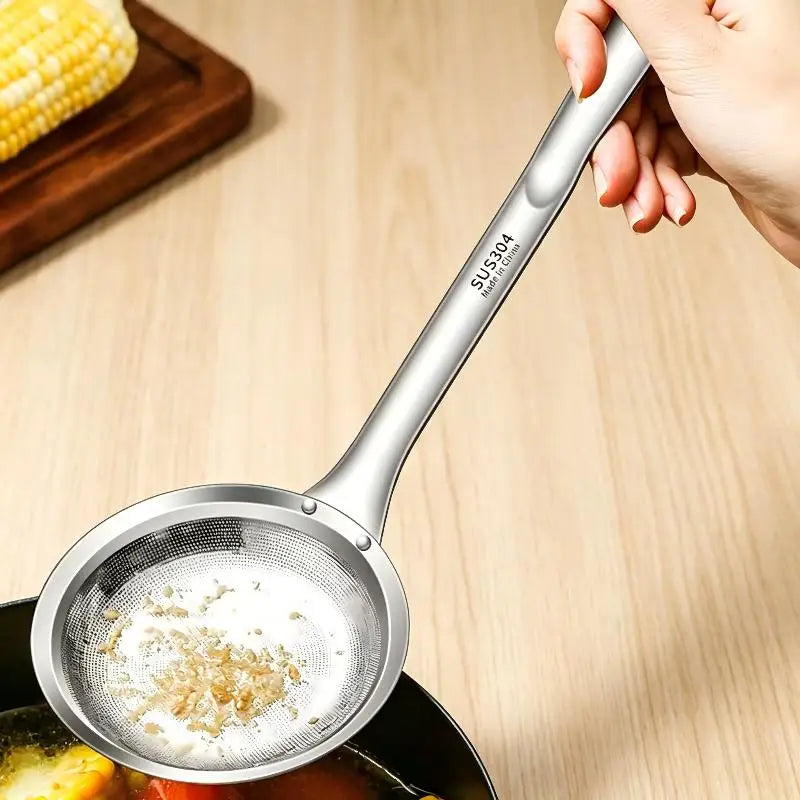 316 Stainless Steel Fine Mesh Skimmer Spoon | Fat & Foam Strainer Kitchen Skimmer Spoon Axl