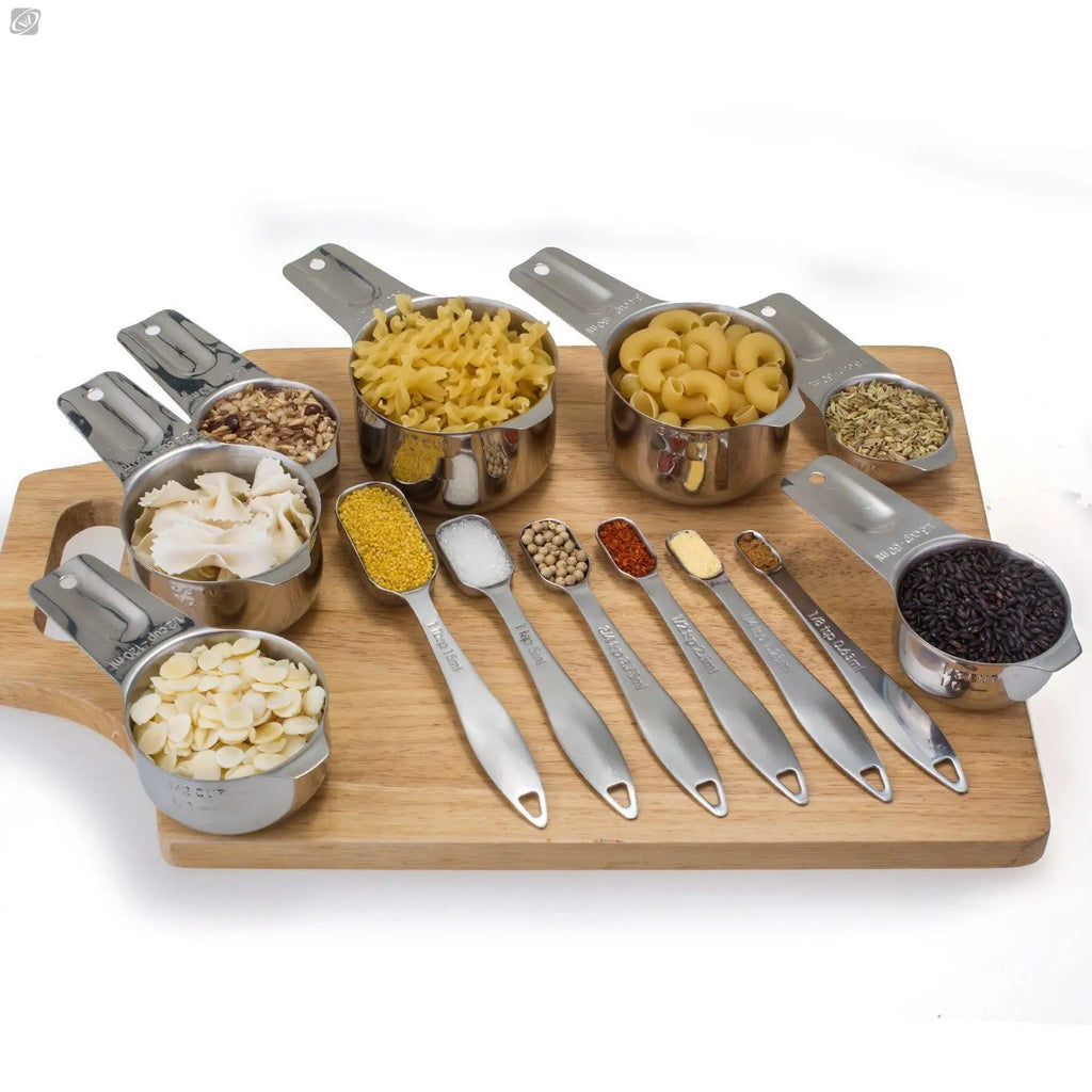 13-Pc Stainless Steel Measuring Cups & Spoons Set | Rose Gold Measuring Cups & Spoons Axl