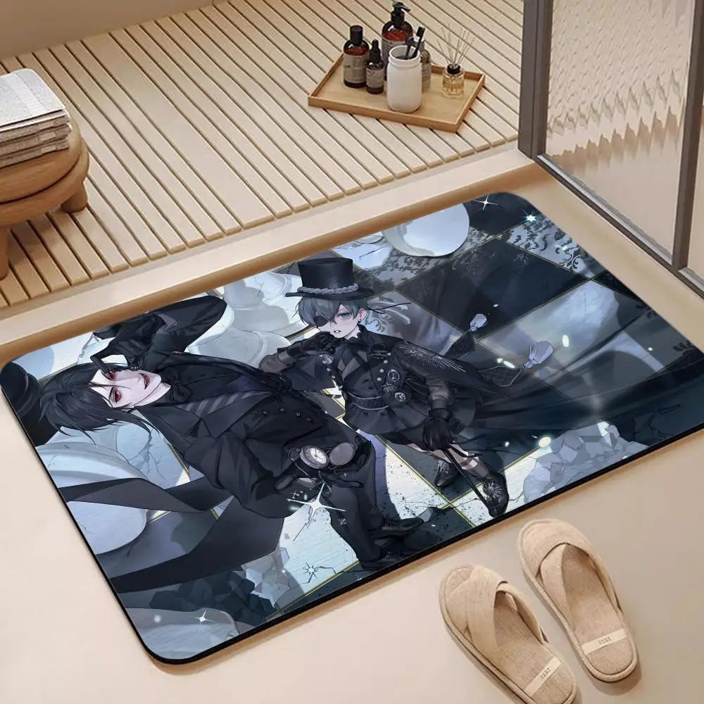 Diatomite Bath Mat – Quick Dry Anti-Slip Anime Black Butler Diatomite Bath Mat Axl