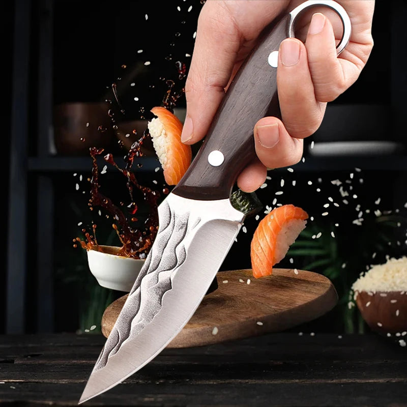 Wood Handle Full Tang Boning Knife – Stainless Steel Chef Knife Boning Knife Axl