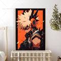 My Hero Academia Bakugo Anime Wall Poster Self-Adhesive Sticker Anime Wall Poster Axl z2 40x60cm No Frame
