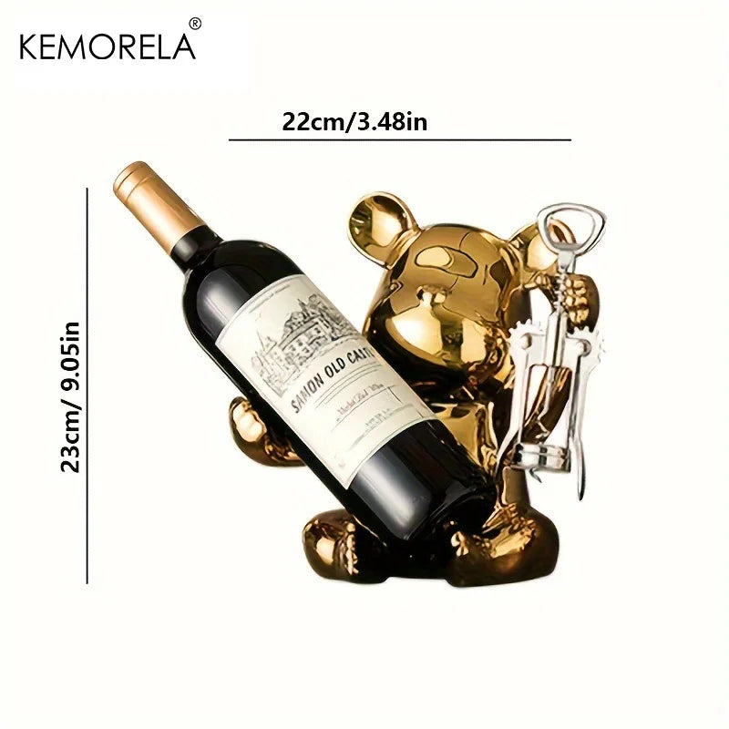 Ceramic Cartoon Wine Rack with Bottle Opener | Home Bar Decor Decorative Wine Rack Axl