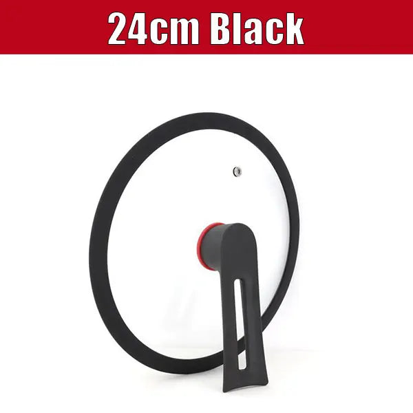 Universal Tempered Glass Pan Lid 24–32cm | Silicone Rim Replacement Pan Lid Axl 24cm Black